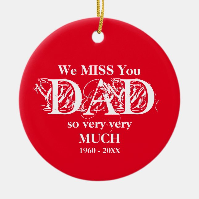 Mémoire d'amour Ornement personnalisé papa (Devant)
