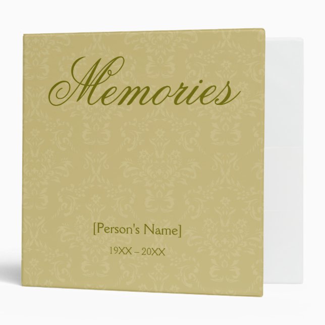 Mémoires or damask mémorial classeur (Devant/intérieur)