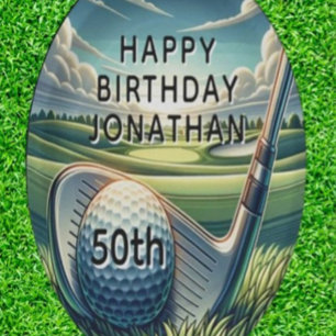 Memorable 50th Birthday Golf Celebration Paper Plate