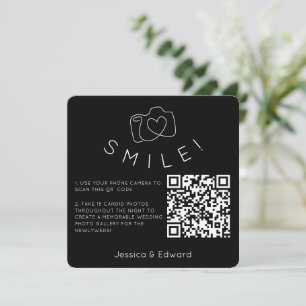 Memorable Photos Qr Code Black Chic Modern Wedding
