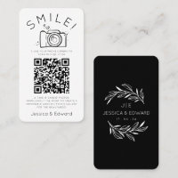 Memorable Photos Qr Code Black Chic Modern Wedding