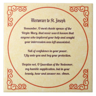 Memorare Prayer to St. Joseph 1 Tile