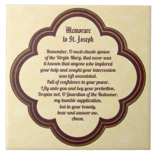 Memorare Prayer to St. Joseph 2 Tile