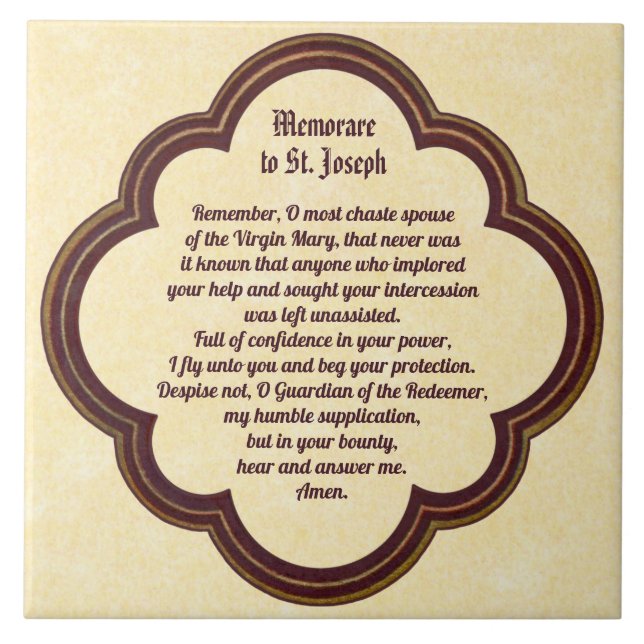 Memorare Prayer to St. Joseph 2 Tile (Front)
