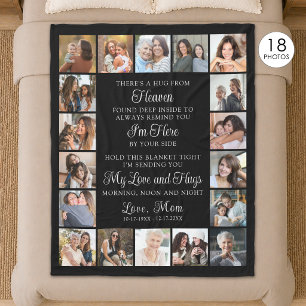 Memorial 18 Photo Collage Hug From Heaven Poem Fleece Blanket