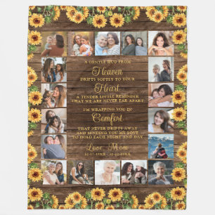 Memorial 18 Photos Hug From Heaven Sunflowers Fleece Blanket