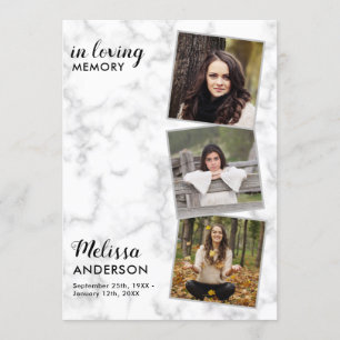 Memorial 3 Photo Order Of Service Funeral Program