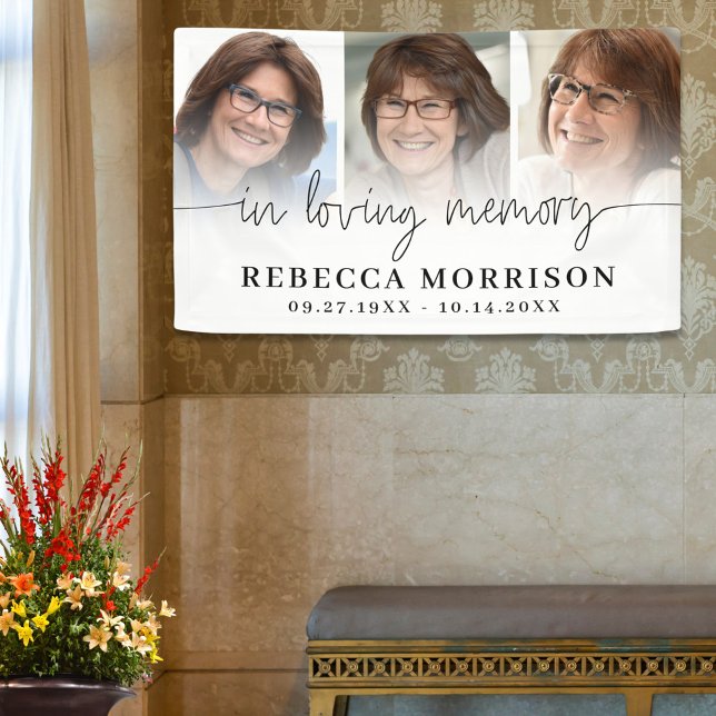 Memorial 3 Photos Script In Loving Memory Banner (Creator Uploaded)