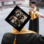 Memorial 4 Photo Collage Graduation Cap Topper<br><div class="desc">Looking for a heartfelt way to honour a loved one who wasn't able to witness your graduation? Look no further than this elegant memorial graduation cap topper. Featuring four cherished photos and customizable text that reads "IN LOVING MEMORY, " this modern topper is a touching tribute. Personalize it with your...</div>