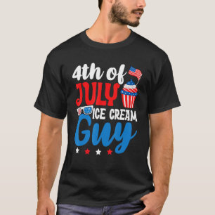Memorial 4th Day of July Holiday Patriotic Ice Cre T-Shirt