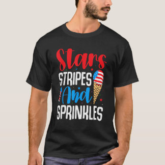 Memorial 4th Day of July Holiday Patriotic Ice Cre T-Shirt