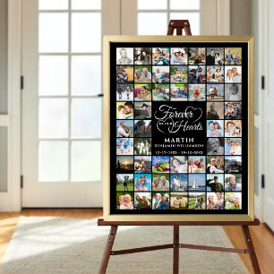 Memorial 54 Photo Collage FOREVER IN OUR HEARTS Poster