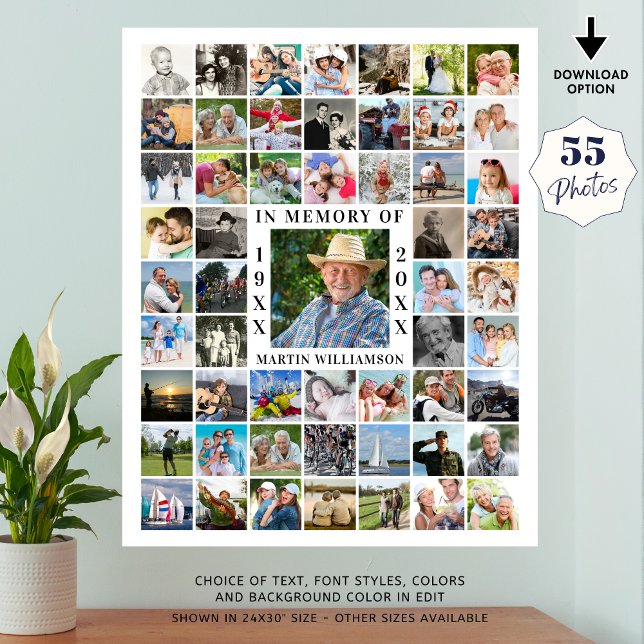Memorial 55 Photo Collage In Memory Poster (Creator Uploaded)