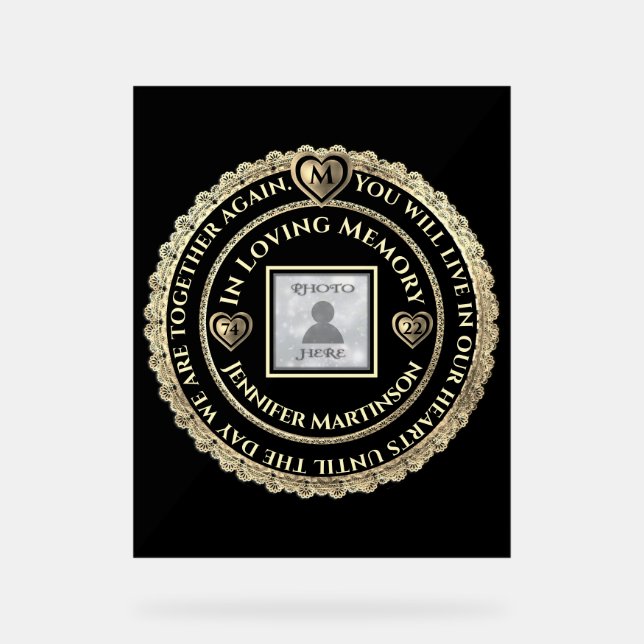 Memorial  acrylic sign (Front)