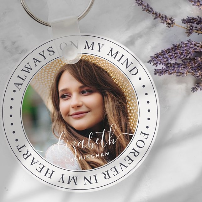 Memorial Always On My Mind Elegant Photo Keychain (Creator Uploaded)