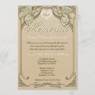 Memorial Angel Monogram Invitation