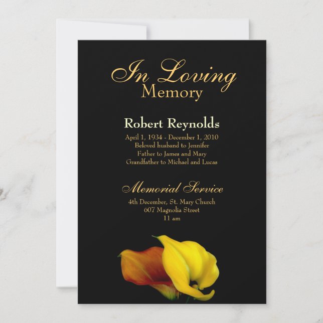 Memorial / Announcement (Front)