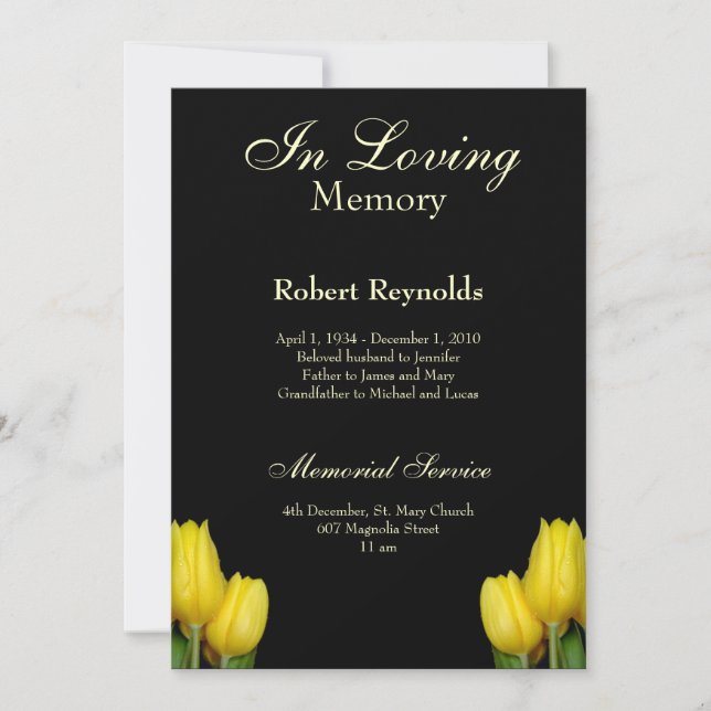Memorial / Announcement (Front)