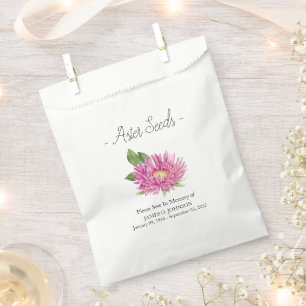 Memorial Aster Seed Funeral  Favour Bag