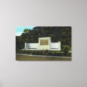 Memorial Bas Relief of the Compact Signing Canvas Print