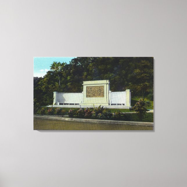 Memorial Bas Relief of the Compact Signing Canvas Print (Front)