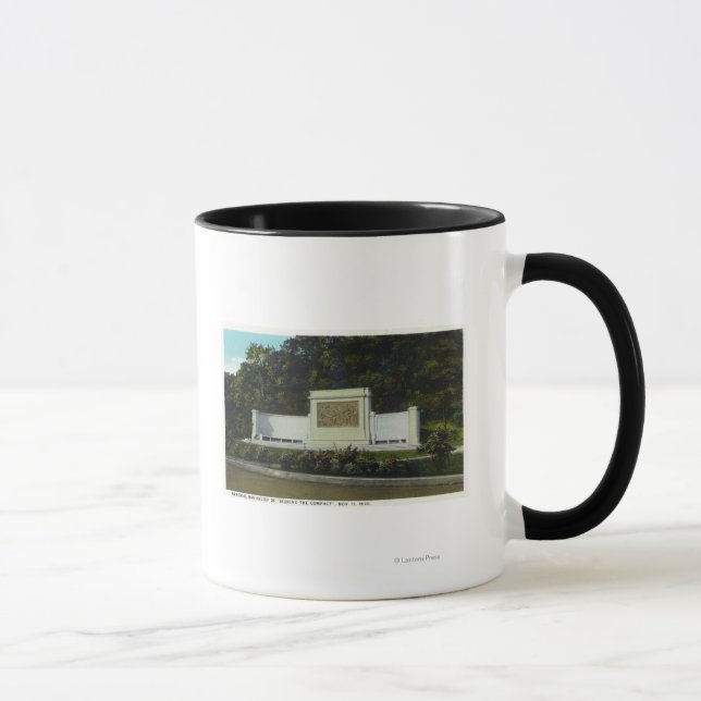 Memorial Bas Relief of the Compact Signing Mug (Right)