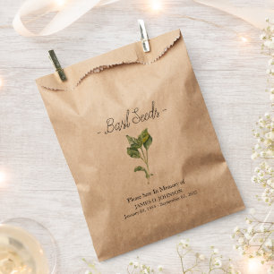 Memorial Basil Seed Funeral Favour Bag