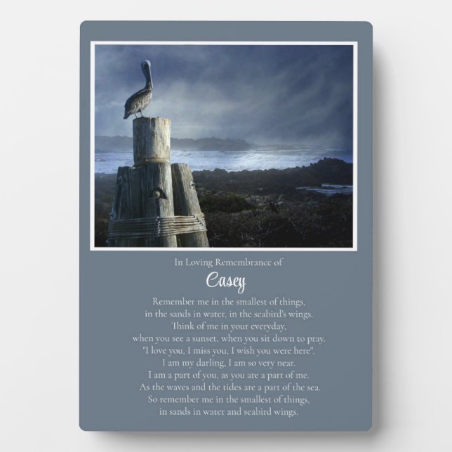 Memorial Beautiful Nautical Ocean Custom Name Plaque (Front)