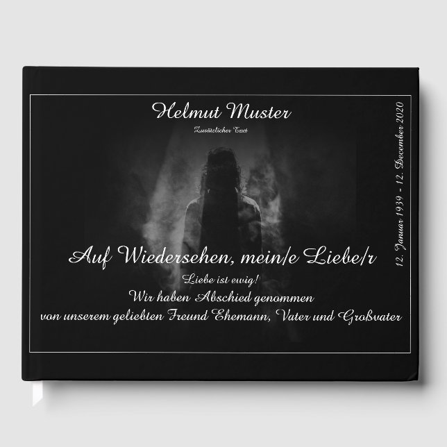 Memorial Binder Into the light - goodbye my dear G Guest Book (Front)