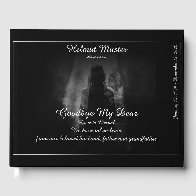 Memorial Binder Into the light - goodbye my dear Guest Book (Front)