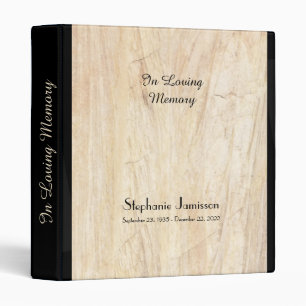 Memorial Book, Faux Parchment with Black Stripe Binder
