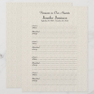 Memorial Book Filler Sign-In Page Faux Burlap