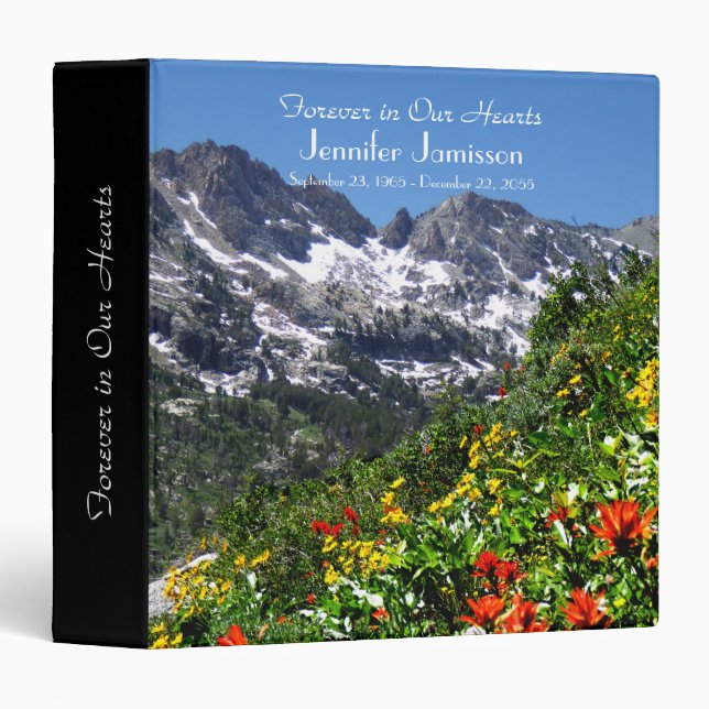 Memorial Book, Ruby Mountain Wildflowers Binder (Front/Spine)