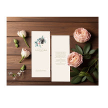Memorial Bookmark Card Floral Cream 