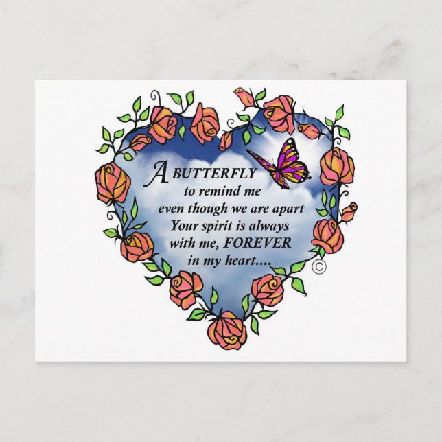 Memorial Butterfly Poem Postcard (Front)