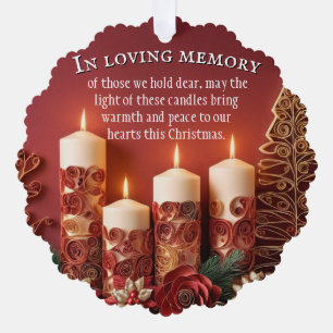 Memorial Candle Christmas Ornament Card