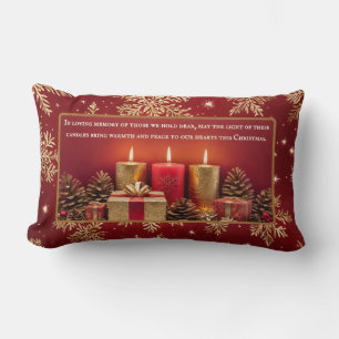 Memorial Candle Christmas Throw Pillow