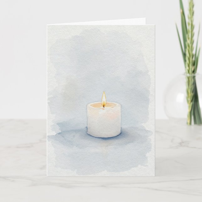 Memorial Candle Jewish Condolence Card (Front)
