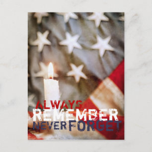 Memorial Candle with Flag Postcard