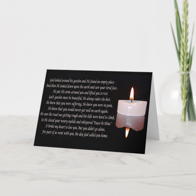 Memorial candle with verse card (Front)
