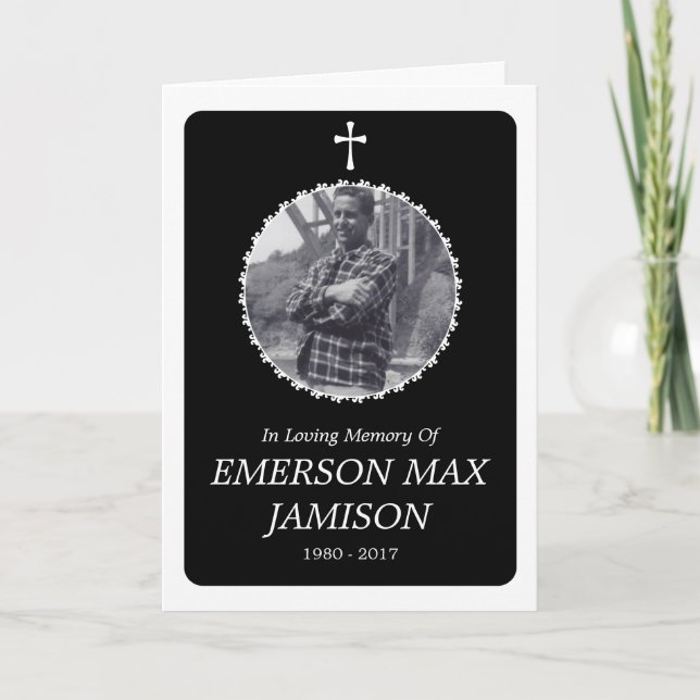 memorial card : elegant cross (Front)