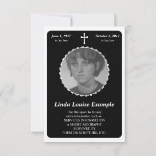 memorial card : elegant cross