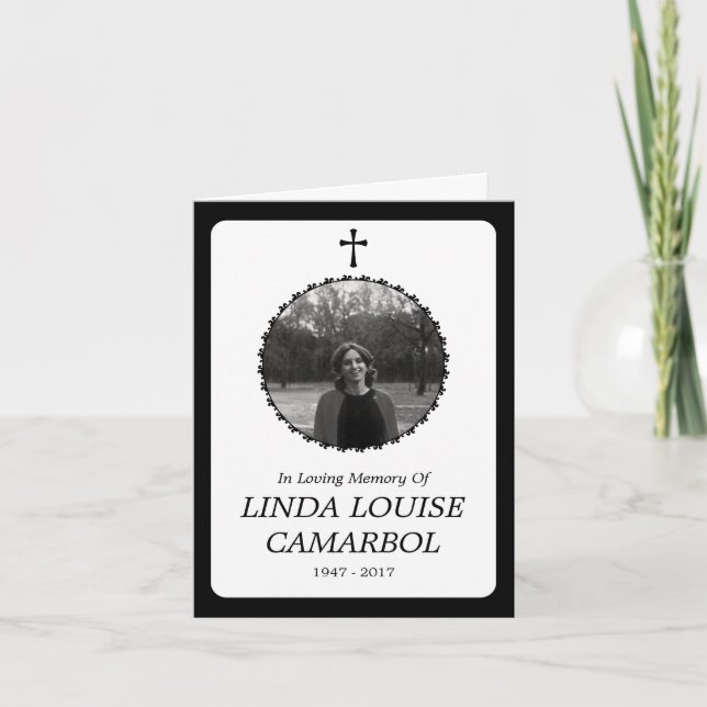 memorial card . elegant cross (Front)