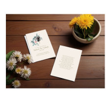 Memorial Card Floral Cream 