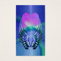 Memorial Card | Heart and Angel Wings