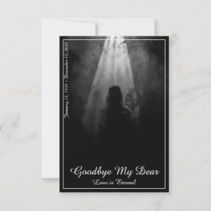 Memorial Card Into the light - goodbye my dear
