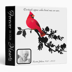 Memorial Cardinals Appear Keepsake Black/Wh Book Binder