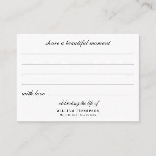 Memorial Celebrating Life Of Funeral Keepsake Card