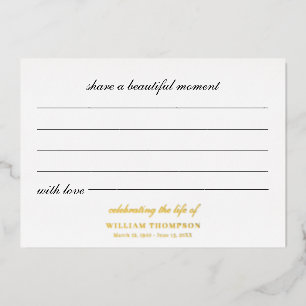 Memorial Celebrating Life Of Funeral Keepsake Gold
