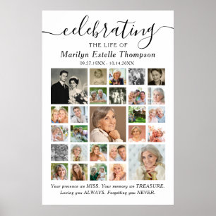 Memorial Celebrating Life Quote 27 Photo Collage Poster